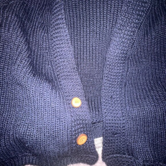 Boheme Goods Cropped Wool Cardigan | Navy - 4 - Picture 2 of 3